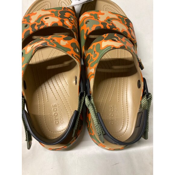 Crocs Classic Allterrain Camo Sandals Orange/Green Men Size 15 New With Tag - Picture 4 of 6